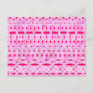 Tribal Batik - shades of pink Postcard