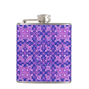 Tribal Batik - shades of purple Hip Flask