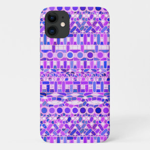 Tribal Batik - shades of violet purple iPhone 11 Case