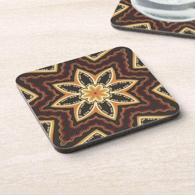 Tribal Batik Star Flower Coaster (Left Side)