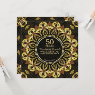 Tribal Batik Sunflower Earth Fusion Anniversary  Invitation