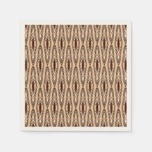 Tribal Batik - Tan, Dark Brown and Cream Napkin