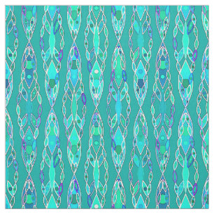 Tribal Batik - Turquoise and Aquamarine Fabric