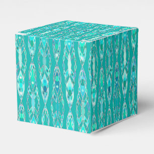 Tribal Batik - Turquoise and Aquamarine Favour Box