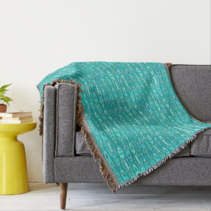 Tribal Batik - Turquoise and Aquamarine Throw Blanket