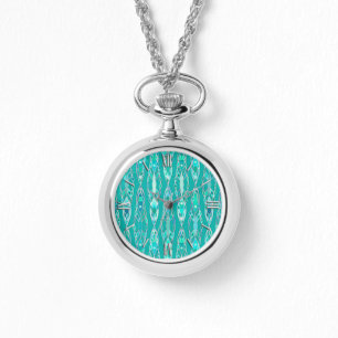 Tribal Batik - Turquoise and Aquamarine Watch