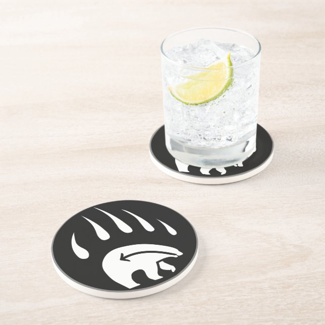 Tribal Bear Art Coasters Bear Claw Drink Coaster (Side)