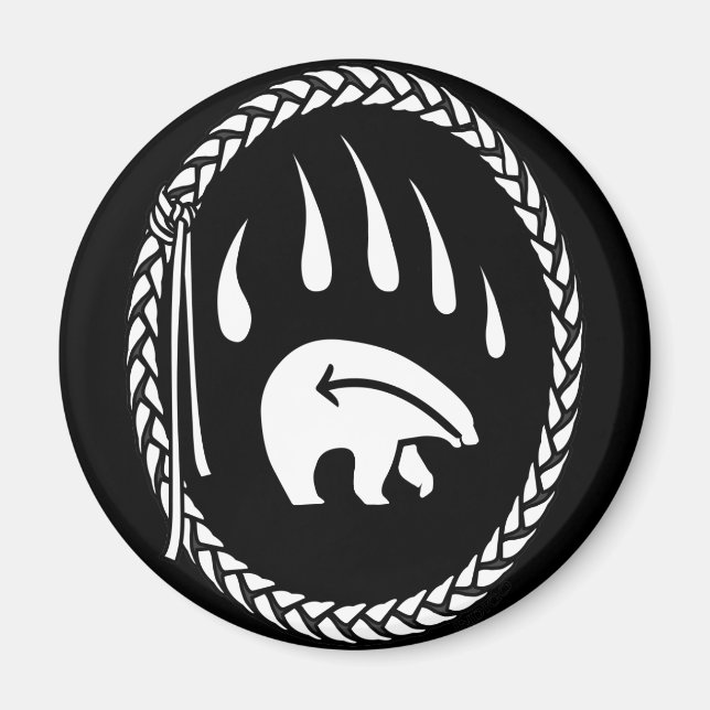 Tribal Bear Art Fridge Magnet Wildlife Art Gifts (Front)