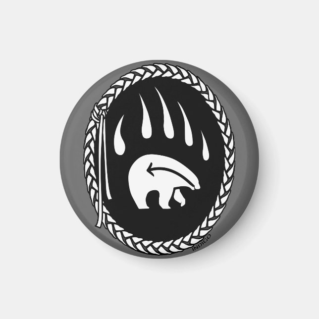 Tribal Bear Art Fridge Magnet Wildlife Art Gifts (Front)