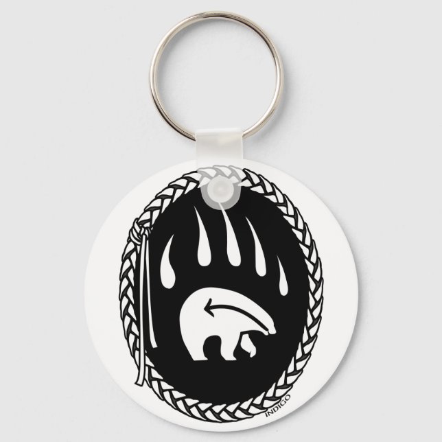 Tribal Bear Art Key Chain First Nations Bear Gifts (Front)