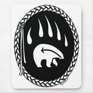 Tribal Bear Art Mousepad Stylish Wildlife Mousepad