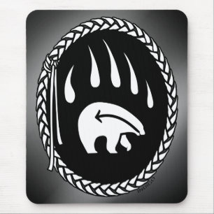 Tribal Bear Art Mousepad Stylish Wildlife Mousepad