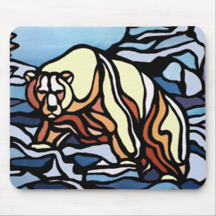 Tribal Bear Art Mousepad Stylish Wildlife Mousepad