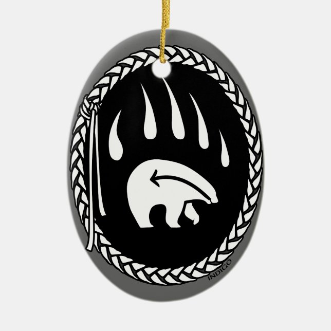 Tribal Bear Art Ornament Bear Keepsake & Gifts (Front)