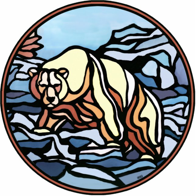 Tribal Bear Art Ornament Bear Keepsake & Gifts Photo Sculpture Decoration (Front)