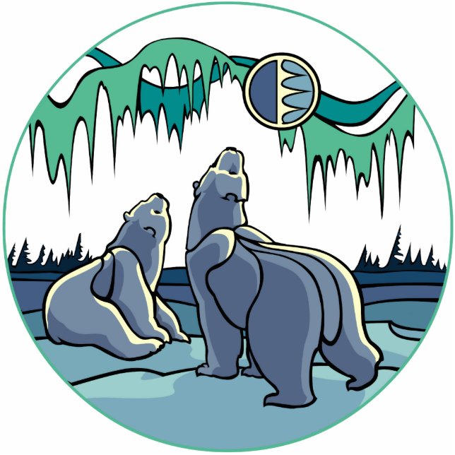 Tribal Bear Art Ornament Bear Keepsake & Gifts Photo Sculpture Decoration (Front)