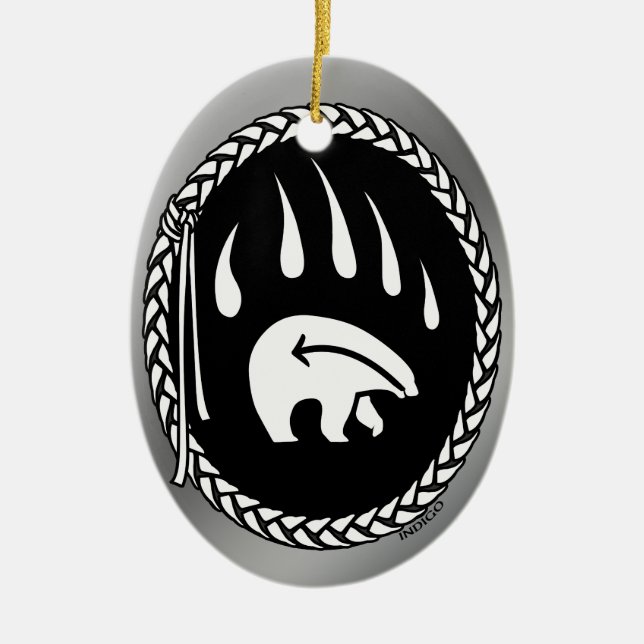 Tribal Bear Art Ornament Custom Bear Keepsake (Front)