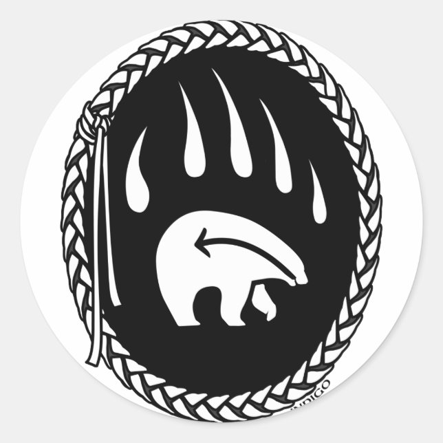 Tribal Bear Art Stickers First Nations Bear Gifts (Front)
