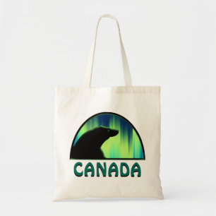 Tribal Bear Art Tote Bags Northern Lights Bear Bag