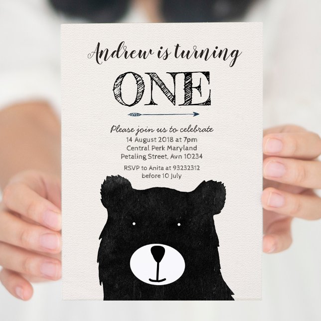 tribal bear birthday invitation (Creator Uploaded)
