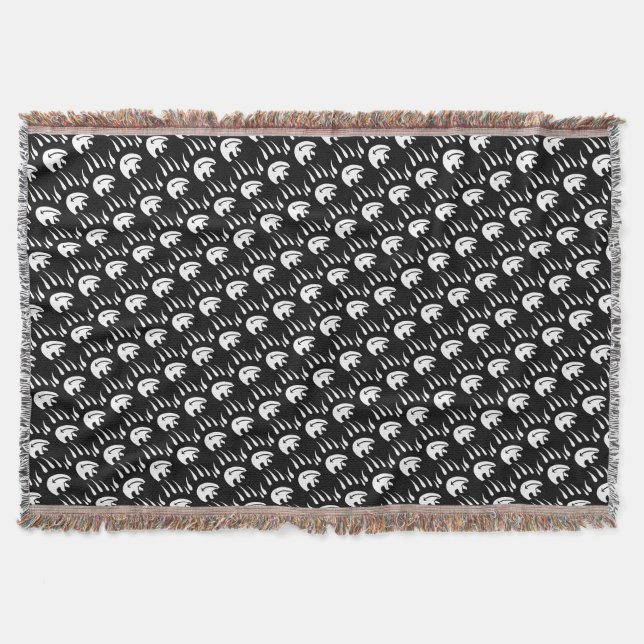 Tribal Bear Blanket Native Bear Claw Throw Blanket (Front)