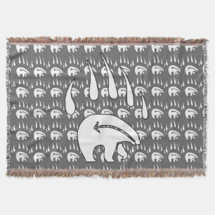 Tribal Bear Blanket Native Bear Claw Throw Blanket