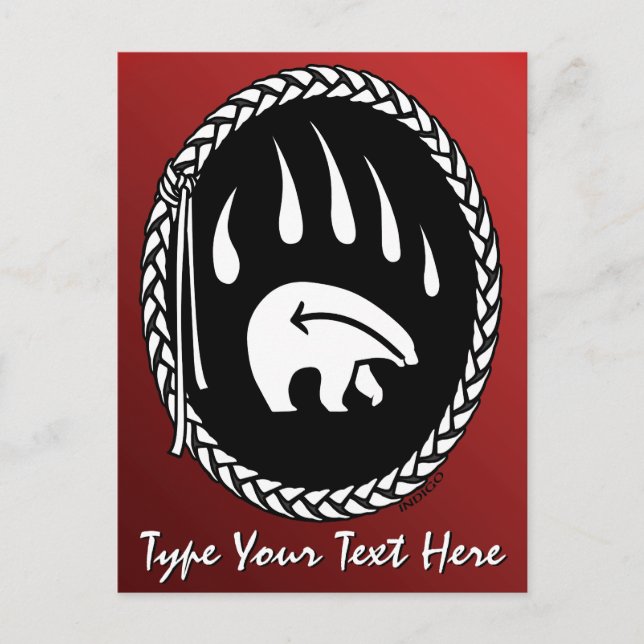 Tribal Bear Claw Postcard Custom Native Postcards (Front)
