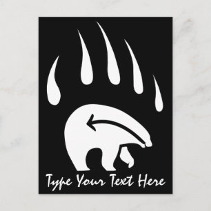 Tribal Bear Claw Postcard Custom Native Postcards