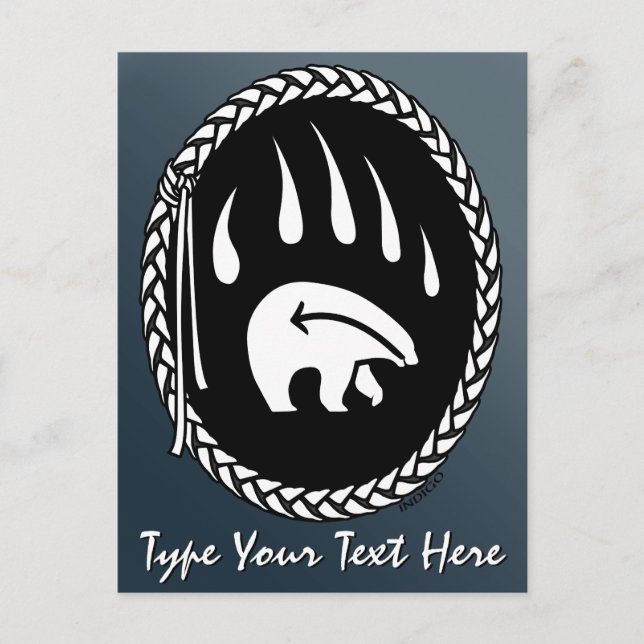 Tribal Bear Claw Postcard Custom Native Postcards (Front)