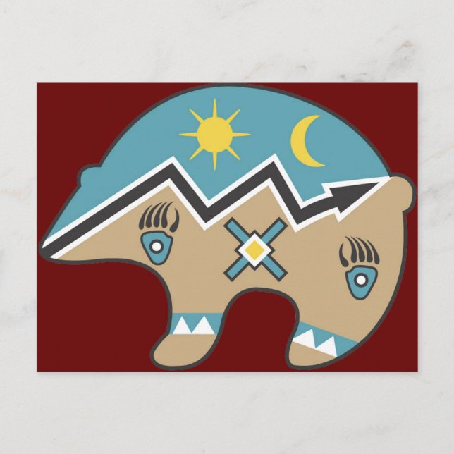 Tribal  Bear Design Postcard (Front)