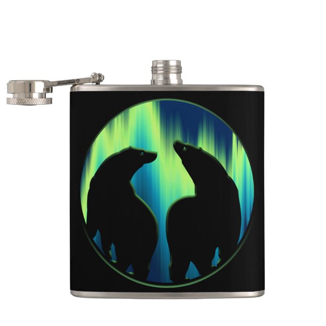Tribal Bear Flask Custom Native Bear Drink Flask (Opened)