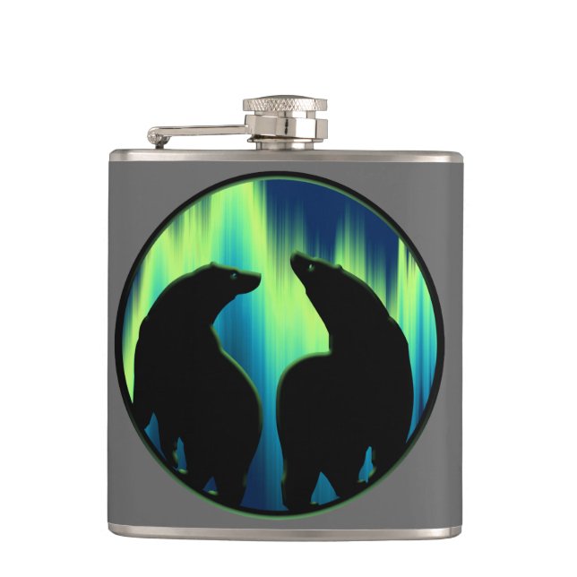 Tribal Bear Flask Custom Native Bear Drink Flask (Front)