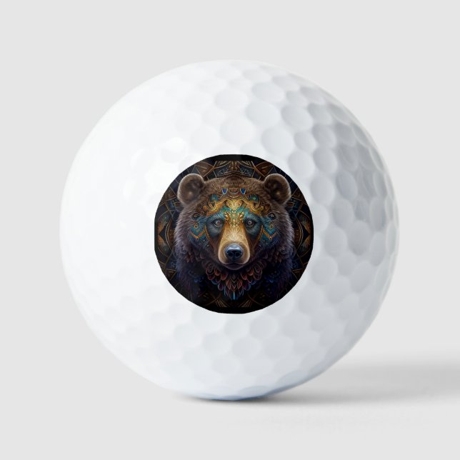 Tribal Bear Golf Balls (Front)