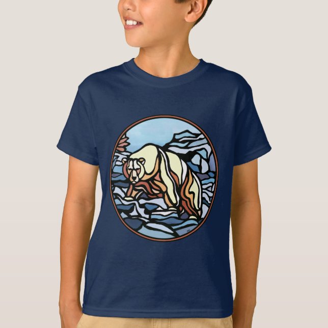Tribal Bear Kids T-shirt Polar Bear Kids Shirts (Front)