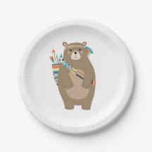 Tribal Bear Paper Plates