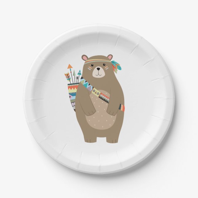 Tribal Bear Paper Plates (Front)