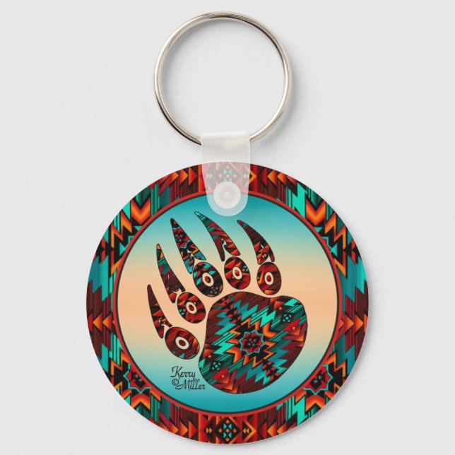 Tribal Bear Paw Keychain (Front)