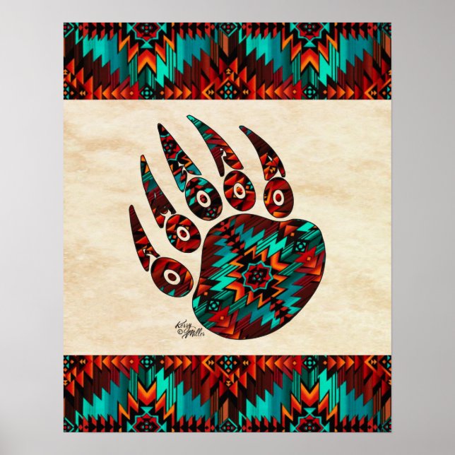 Tribal Bear Paw Poster (Front)
