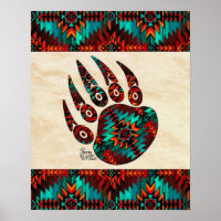 Tribal Bear Paw Poster