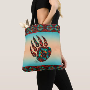 Tribal Bear Paw Tote Bag