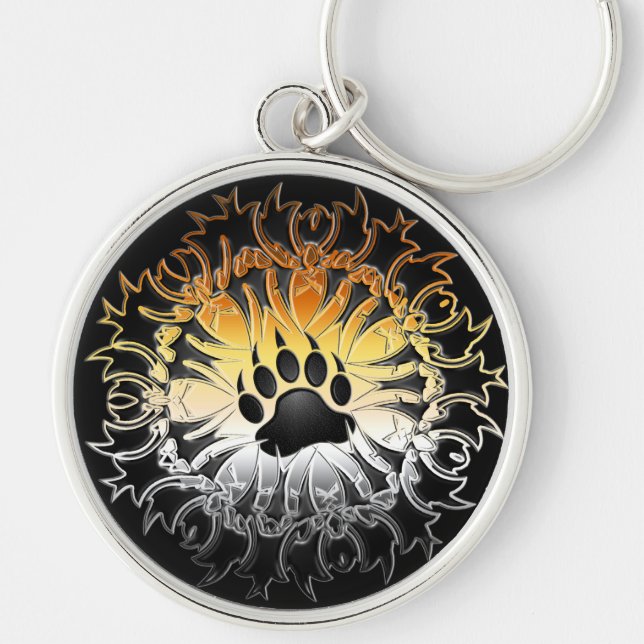 Tribal Bear Pride Paw Key Ring (Front)