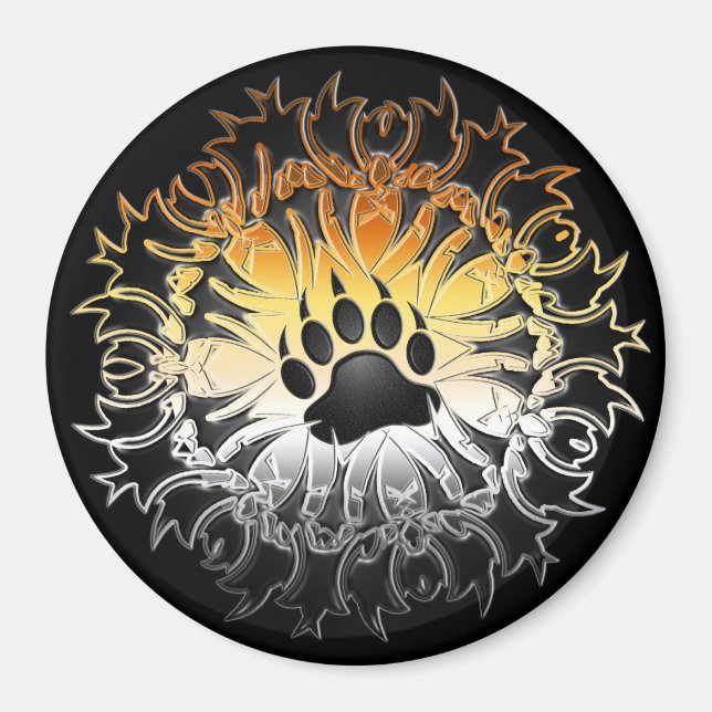 Tribal Bear Pride Paw Magnet (Front)