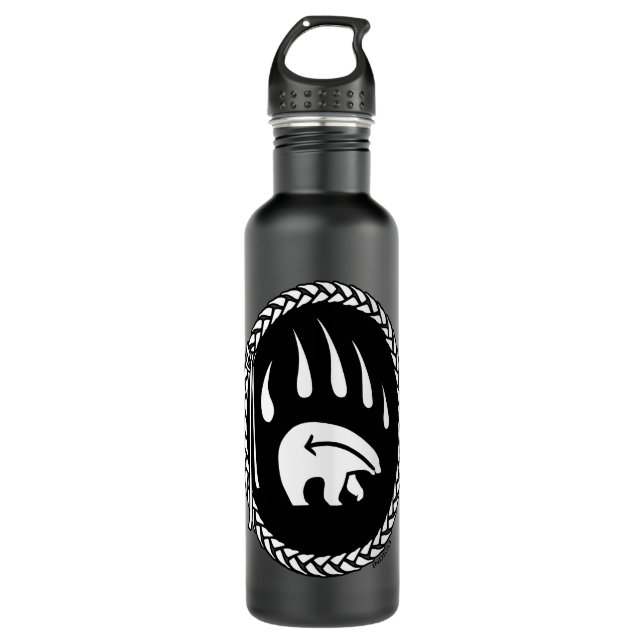 Tribal Bear Water Bottles Native Bear Art Gifts (Front)