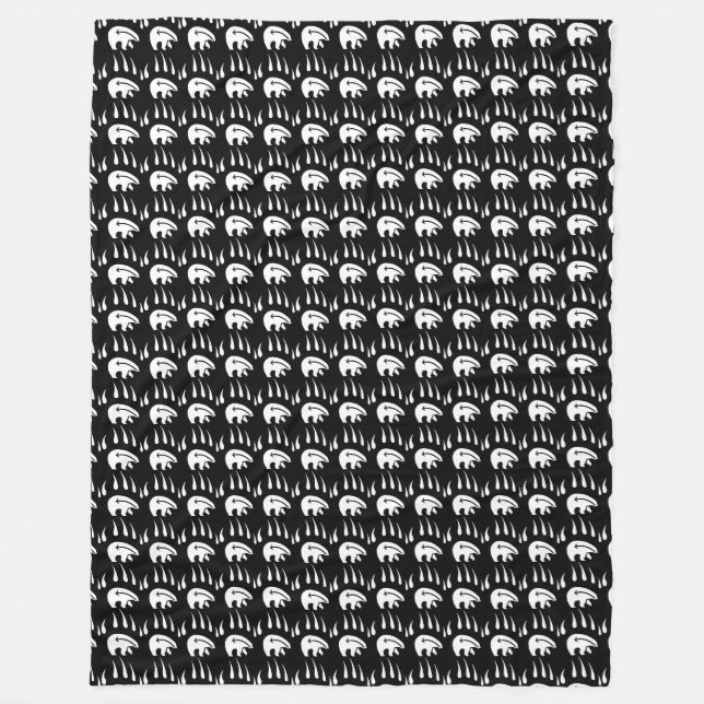 Tribal Bears Blanket Native Art Fleece Blanket (Front)