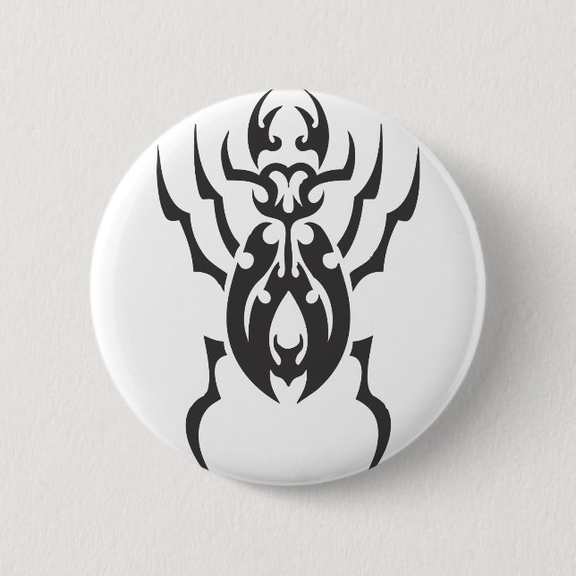 Tribal Beetle 6 Cm Round Badge (Front)