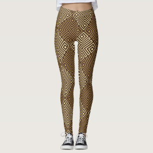 Tribal Beige Brown Minimal Pattern Leggings