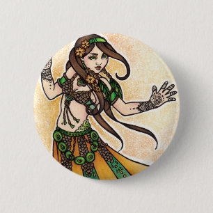 Tribal Belly Dancer 6 Cm Round Badge