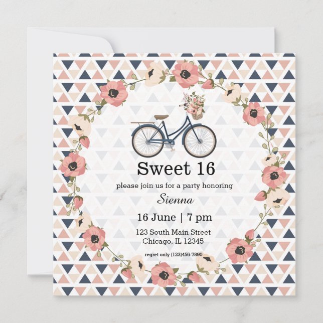 Tribal Bike Invitation (Front)
