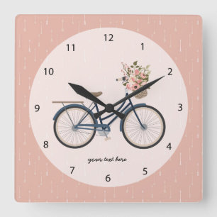 Tribal Bike Square Wall Clock
