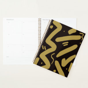 Tribal Black and Gold Planner